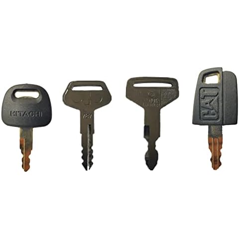 SacJkt 4 PCS Ignition Starter Key Set Agricultural/Excavator Machinery for Caterpillar, Hitachi, Kobelco, Komatsu, for Digger Plant Dumper Tractor Dozer Roller Cover