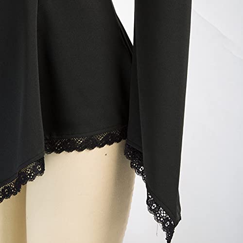 SCARLET DARKNESS Donna Camicia Vittoriana in Pizzo...