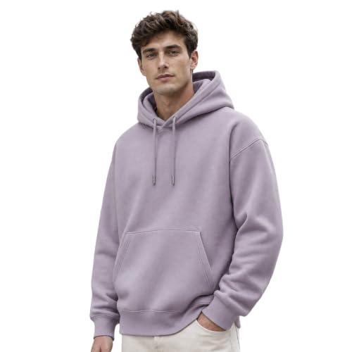 Image of Nobero Heavy Duty Oversized Solid Hoodie for Men | Hoodies for Men | Oversized Fit | Solid Colour | Thick Fleece Fabric | Drawstring Hood