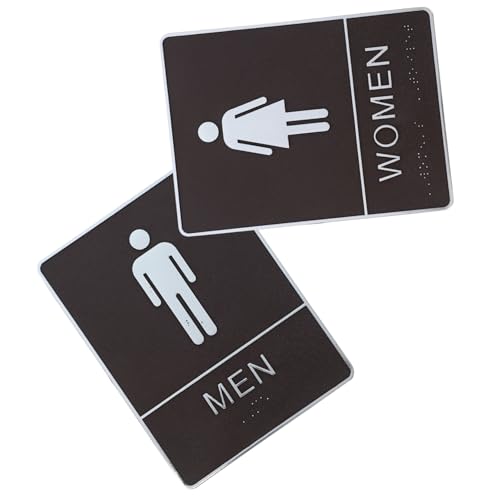 CHILDWEET Men Women Bathroom Signs Restroom Plaque Self-Stick Acrylic Stylish Accessible