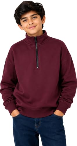 Image of T2F Boys Cotton High Neck Oversized Fit DropShoulder Sweatshirt