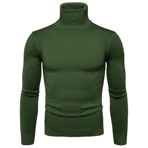 Men’S Cotton Turtleneck Knit Pullover Sweater Warm Solid Elastic Slim Fit Thermal Underwear Long Sleeve Jumper Top3