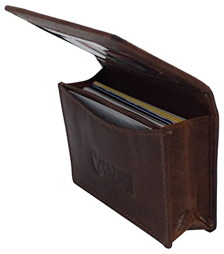 RFID Blocking Buffalo Leather Business Card Case Holder for Men & Women (Burgundy)3