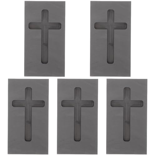 Graphite Ingot Mold 5 Pieces Cross Shape Smelting Molds for Metal Casting Refining Gold Silver