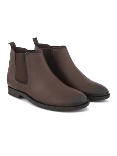 Image of FENTACIA Leather Chelsea Boots for Men | Men Ankle Slipon Boots