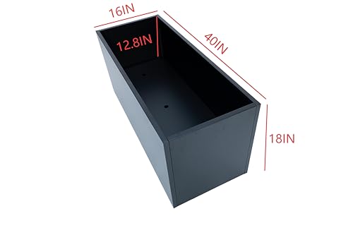 MinCHI257 40\" L x 16\" W x 18\" H Metal Large Rectangular Planter - Long Planter Box for Outdoor Patio/Porch Planter Boxes Outdoor Modern Design for Plants, Flowers, Garden,Spliced Flower Pot (Black)