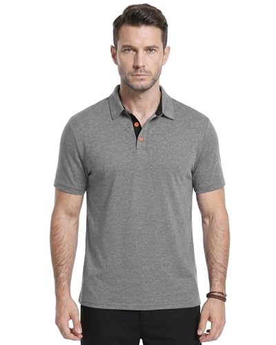 KUYIGO Mens Casual Polo Shirts Short Sleeve Summer Vacation Collared Shirt - image 2