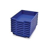 Gratnells Shallow F1 Storage Tray, Pack of 8, Heavy Duty School, Industrial & Utility Storage Bins, 12.3