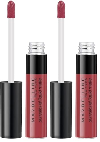 Image of Maybelline New York Sensational Liquid Matte Lipstick 08, Sensationally Me (Pack of 2)