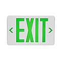 CM MZY Exit Sign with Emergency Lights LED Exit Sign Light with Battery Backup,Green Letter Commercial Emergency Exit Sign Lights,AC 120-277V, UL Certified,1PCS