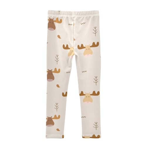 Cute Reindeer Girls Leggings,Workout Leggings for Girls Toddler Athletic Legging Size for 3-10T2