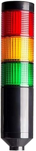 PTE-AF-302-RYG-B, LED Stack Tower Light, 56mm red/Yellow/Green Color 3 Stack Modular, Steady/Flash, Pole mounting Black Body, 25" prewired, 24 VAC/DC
