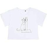 Super suave 100% algodón Azeeda Extra Pequeño \'Poste rascador para Gatos\' Top Corto de algodón para Adulto (CO00085090)