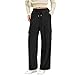 Women's Corduroy Wide Leg Pants Workwear Loose Sports Joggers with Pocket Elastic Waisted Casual Sweatpants Fashion Clothes（M,Black）