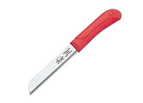 Image of AcE Set of 2 Serrated Laser Knives - Surgical Stainless Steel 54-55 HRC Micro-Serrated Blades, 180mm Length, Food Grade Polypropylene Handle, Kitchen Utility Knife (Colours May Vary)