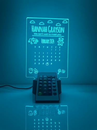 Lámpara LED personalizada para bebé con calendario de nacimiento miniatura 4