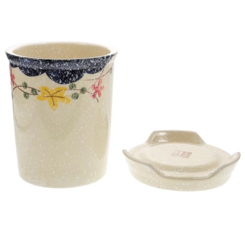 GATHINESS Organizador de Utensilios de Cocina Estilo Japonés en Cerámica Drenaje para Palillos y Soporte para Cucharas de Diseño Simple y Elegante