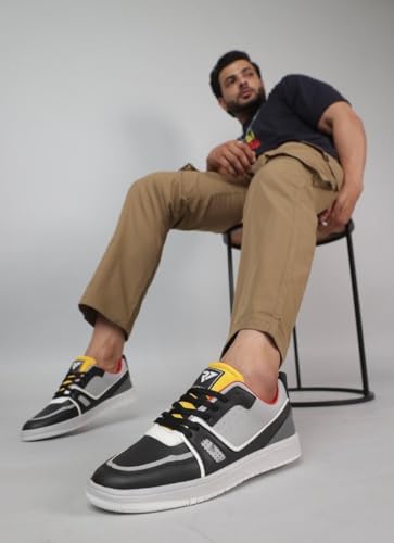 Image of Run 07 Mens Spectra PU Sole Superior Grip Mid Top Sneakers | Casual Shoes | Solid Smart Casual Walking Shoes | Cushioned Footbed with Extra Comfort Shoe