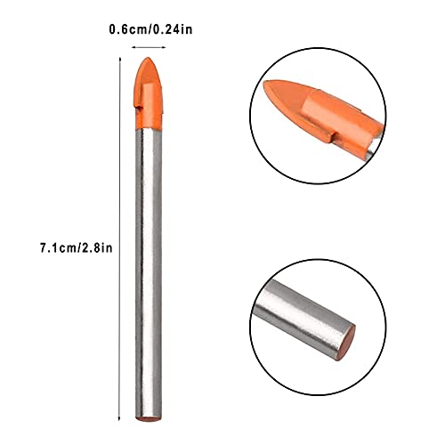 10 Pezzi 6mm Punta per Vetro Punte Trapano per