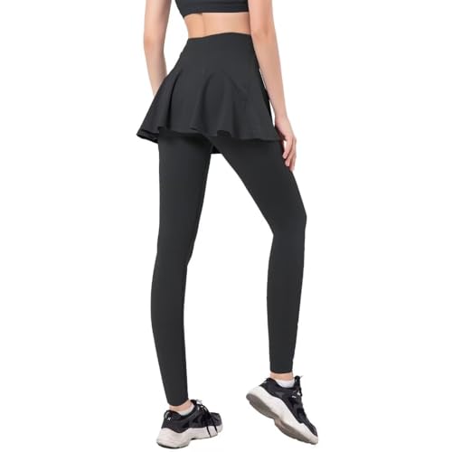 Women Tennis Skirted Leggings with Pockets Athletic Pleated Skirts with Leggings Workout Active Golf Skort