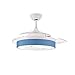 Ventilatore telescopico invisibile a forma di delfino, luce notturna, luce blu, per asilo, sala da pranzo, soffitto per camera da letto, soggiorno, decorazione per la stanza dei bambini (colore blu)