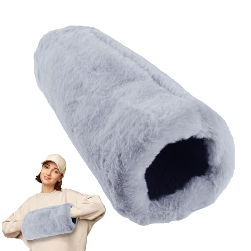 Manguito calentador de manos – Manoplas de conejo sintético de lujo, silenciador elegante de felpa peluda, manguito de mano sintético, guantes calentadores de manos, elegante calentador de invierno