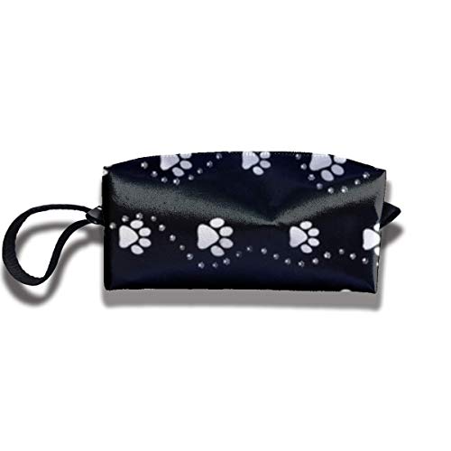 Preisvergleich Produktbild Kosmetik erhalten Tasche Schreibwaren Tasche - Hund Pfotenabdruck Stil schwarz Kosmetik Make-up Tasche Aufbewahrungstasche