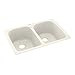 Swanstone KS02233LB.168 Solid Surface 1-Hole Drop in Double-Bowl Kitchen Sink, 33" L x 22" H x 10" H, Baby