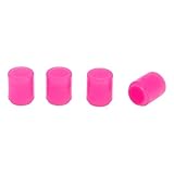 Partuto 4 Tapas de Válvula de Neumático con Patrón de Peces Fluorescentes para Coche Camión Motocicleta Bicicleta Cubiertas de Poliestireno Decorativas Rosadas 8x17mm