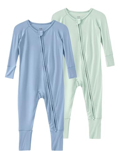 Image of SUZEL Baby Viscose from Bamboo Footless Pajamas Boys Girls Zippy Pjs Sleep 'N Play Romper - 0-24 Months