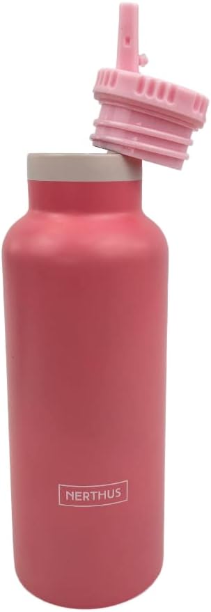 NERTHUS Sport Double Wall Thermos Bottle for Cold and Hot with Straw Stopper
