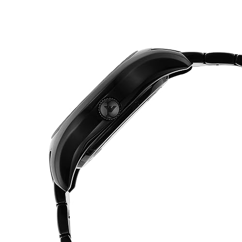 Emporio Armani Stainless Steel Valente Analog Black Dial Men Watch-Ar60014, Black Band - Image 3