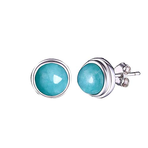 Pendientes para niña MIYUAN de plata con Amazonita, el regalo de cumpleaños ideal