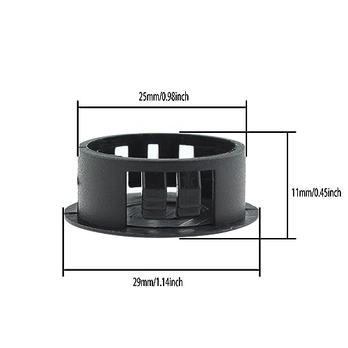 Image of 40pcs 1 inch Flush Mount Black Plastic Body and Sheet Metal Hole Plug, Furniture Fencing Post Pipe Insert End Caps