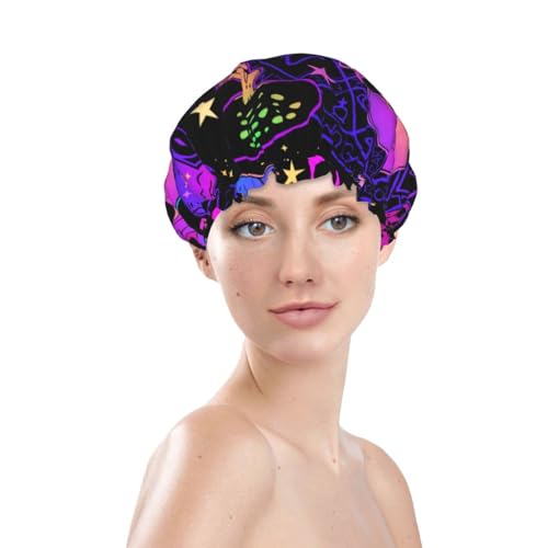 Bonnet de douche double couche imperméable anti humidité pour cheveux