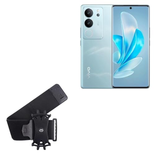 BoxWave Holster Compatible with vivo S18 Pro - ActiveStretch Sport Armband, Adjustable Armband for Workout and Running - Jet Black