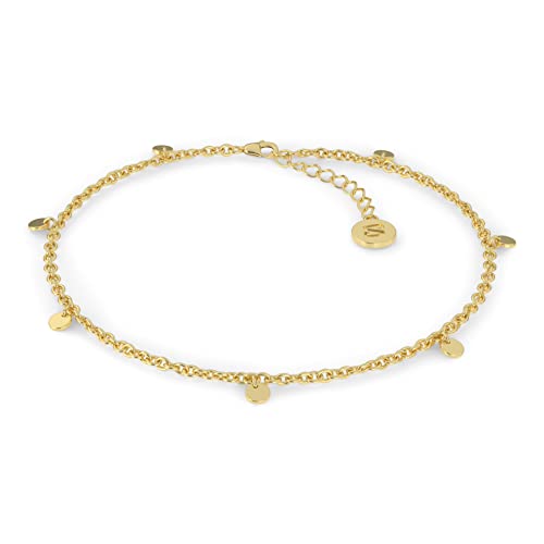 SERASAR Fussketten für Frauen Stahl stabil 18 Karat Gold Schmuck Damen Kette Fußkettchen Mädchen Anklet Schmuckbox Geschenk Idee Muttertagsgeschenk Weihnachten