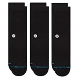 Stance Mens and Ladies Icon Cotton Socks Pack of 3 Black XL