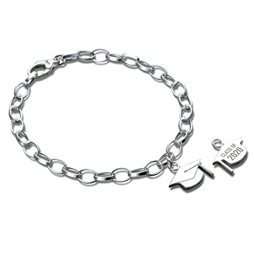 Personalized Graduation Charm Bracelet in Sterling Silver