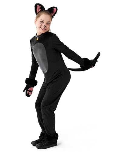 Disfraz completo de niña Gato Negro suave para Halloween miniatura 6