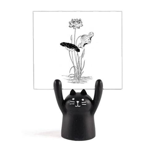 Support mémo chat noir fleur de lotus pour ranger vos papiers et éviter l'encombrement