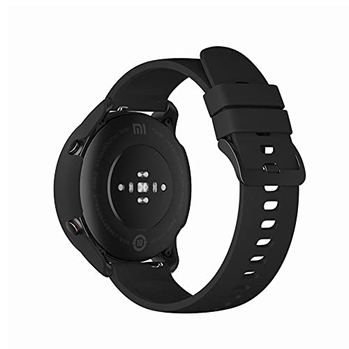 Acadeny Custodia con pellicola protettiva in vetro temperato, compatibile con xiaomi Mi Watch, durezza 9H, 360°, ultra sottile, per xiaomi Mi Watch con scala, nero