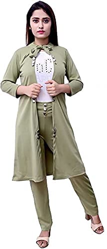 FNOCKS Girls Fit and Flare 3 Piece Set Dress Light Green Color