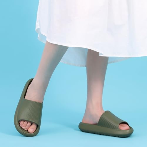 Image of Comwarm Cloud Slide Sandals for Women Men Ultra Comfort Recovery Pillow Slippers Soft Summer Beach Shoes with Low Arch Support