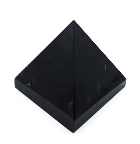 Handgefertigte Heilstein Pyramide Schwarzer Turmalin | Schutz Glück Energie Esoterik Meditation Magie (2,7x2,7x2,7 cm)
