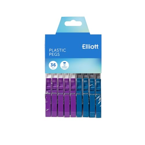 Elliott Pinzas de plástico con resorte de metal, paquete de 36, e...