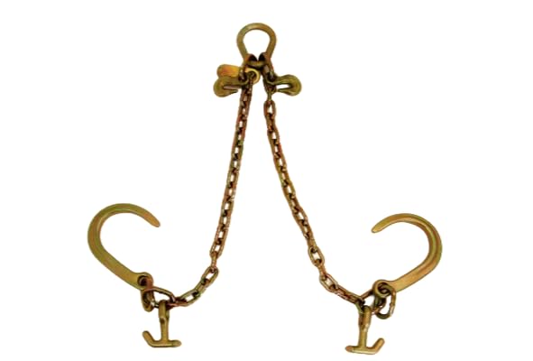AS-KTC109A - Heavy-Duty 24" V Chain with 8" J Hooks and T-J Hooks - High Load Capacity of 4,700 lbs for Superior Towing and Hauling