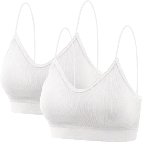 VYLYNL Sujetador deportivo para niñas y señoras, dos conjuntos de tirantes en la parte superior, hilo de pecho, talla grande, ropa interior para mujer, sujetadores deportivos de alto soporte, B, M