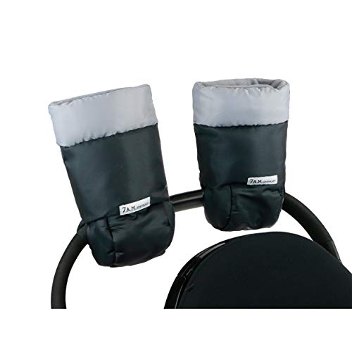 7AM Enfant Stroller Warmmuffs Gloves - Anti-Freeze Stroller Mittens for Handlebars, Water Repellent Hand Warmer Muff for Cold Weather, Plush Lined Stroller Warmmuffs | Winter Stroller Accessories