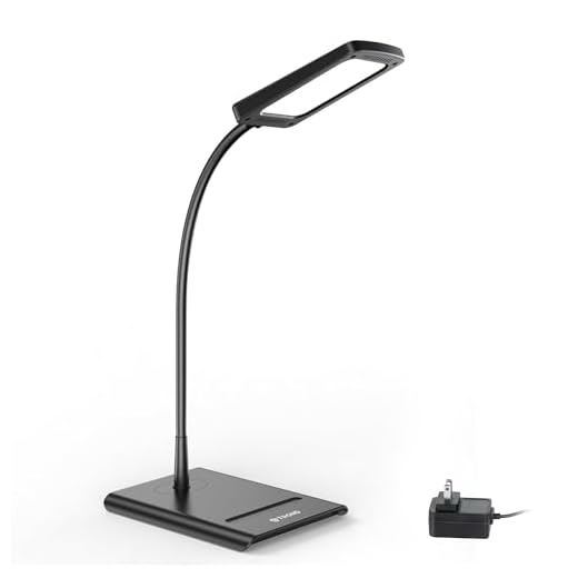 TROND LED Desk Lamp Dimmer, Flexible Gooseneck Task Lamp, 3 Color Temperatures and 7 Brightness Levels, Adjustable Eye-Care Table Lamp for Home Office Bedroom Kitchen Nightstand Reading